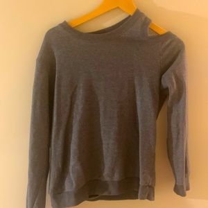 Like new A.L.C. cross back, cold shoulder gray sweatshirt